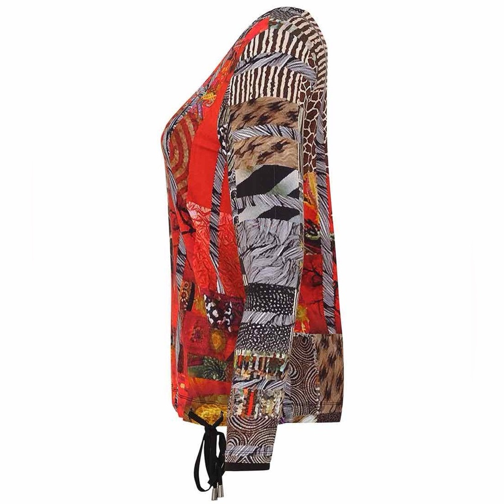 NWT: Dolcezza Women's Patchwork Long Sleeve Top size S - Picture 3 of 4